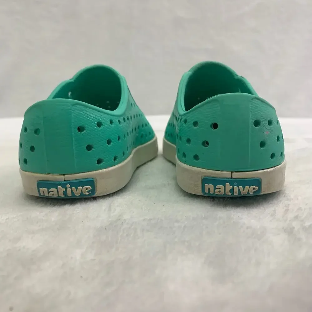 Native Jefferson Childrens 7 Turquoise Water Shoes Sneakers Rubber Beach Outdoor